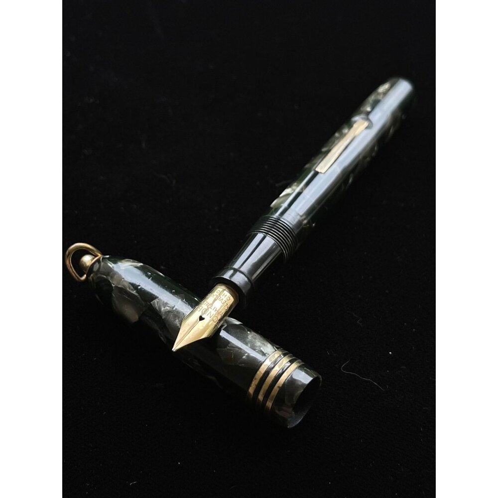 Antique Whitney Fountain Pen Cleveland Ohio Black Gray Ribbon Pen Whitney Safety - Picture 4 of 4